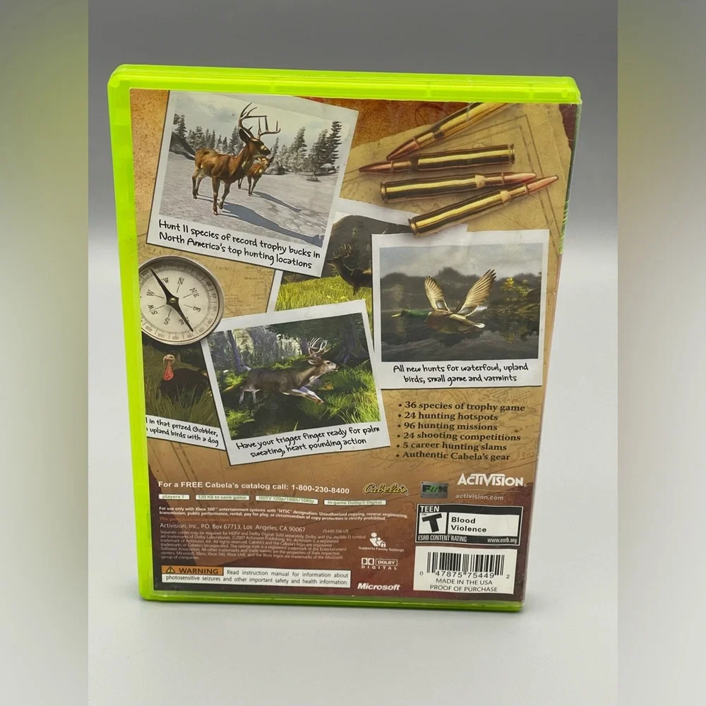 Cabela's Trophy Bucks Xbox 360 - Complete With Manual USED
